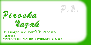 piroska mazak business card